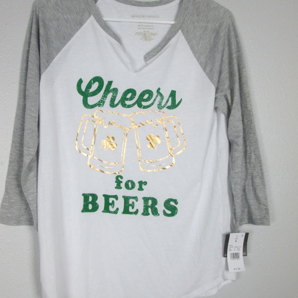 Large Cheers For Beers Shirt NWT